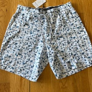 shorts (feels like bathing suit material)- front and back pocket - drawstring